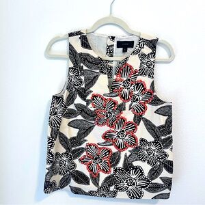 J Crew black and white floral stop